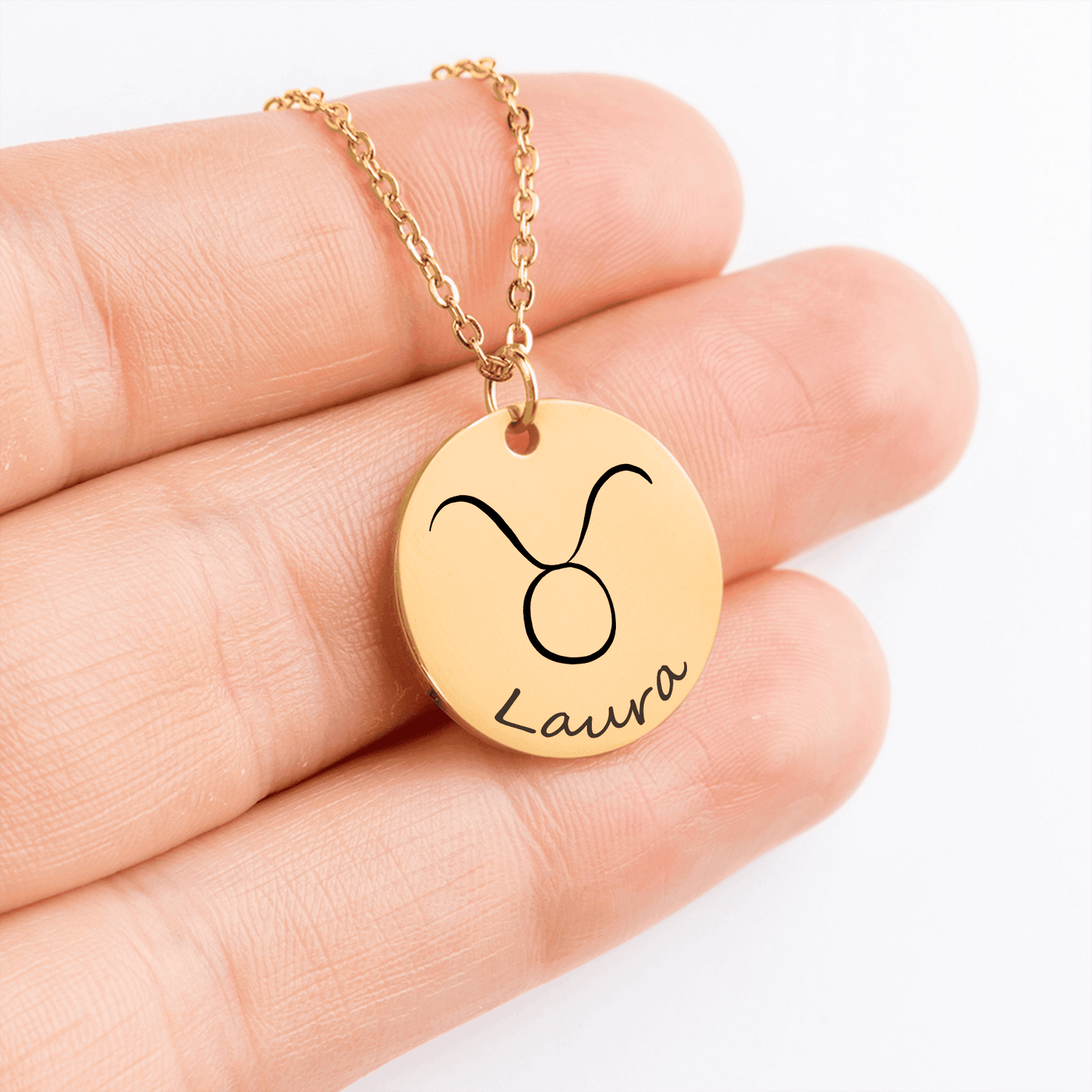 Zodiac Sign Necklace with Name