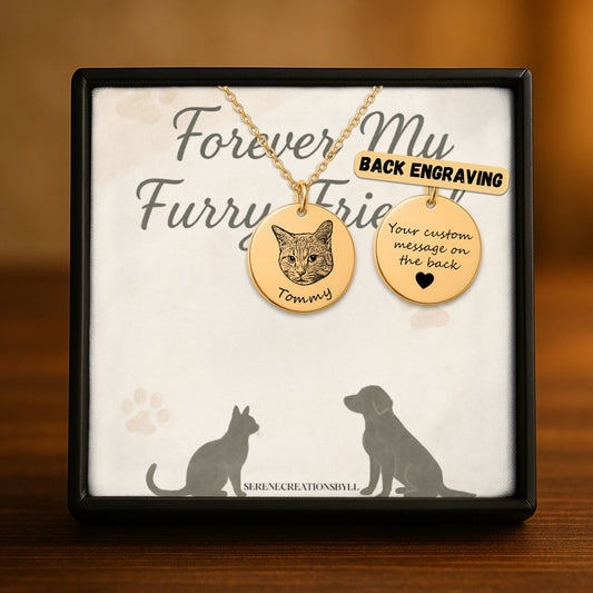 Cat Portrait Coin Necklace