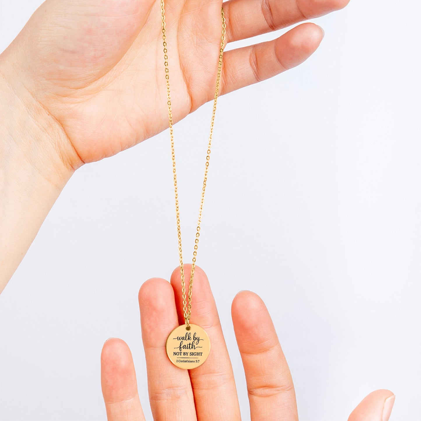 2 Corinthians 5:7 - Coin Necklace