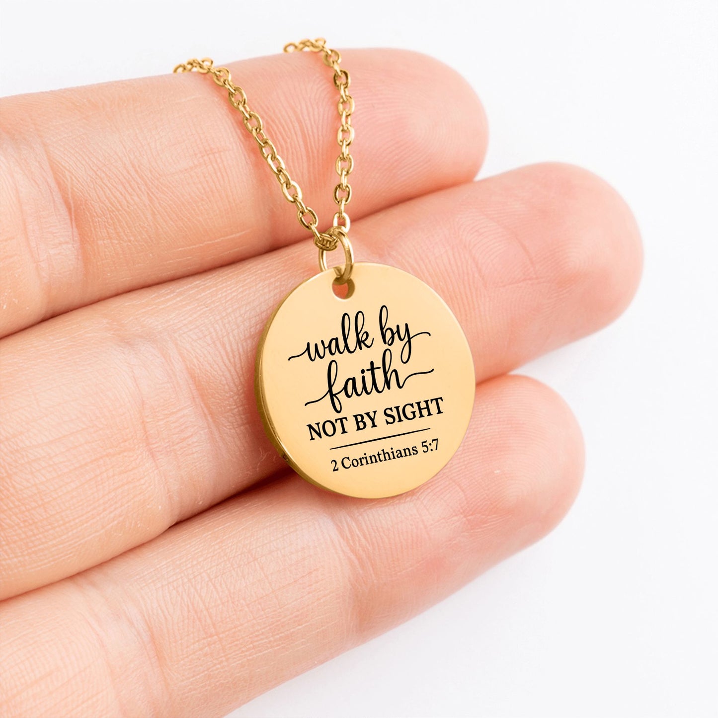 2 Corinthians 5:7 - Coin Necklace