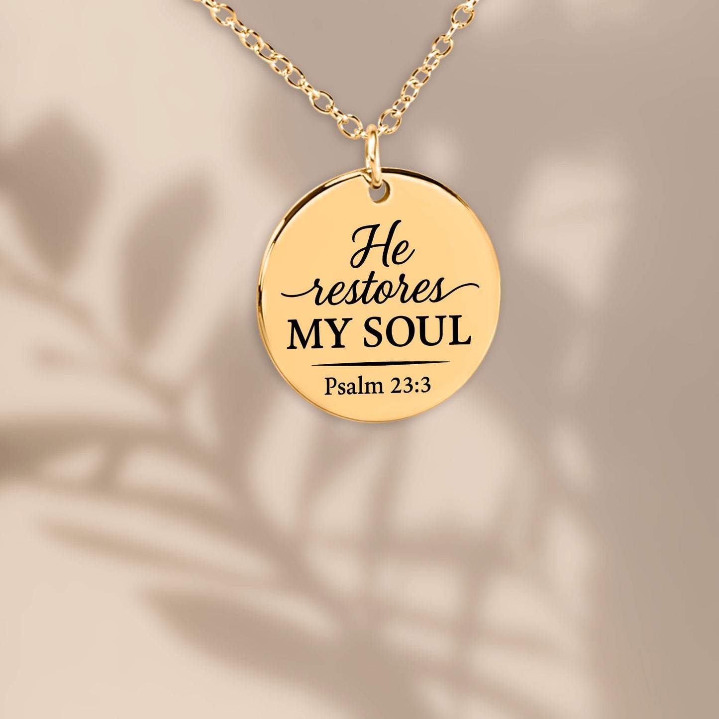 Psalm 23:3 - Coin Necklace