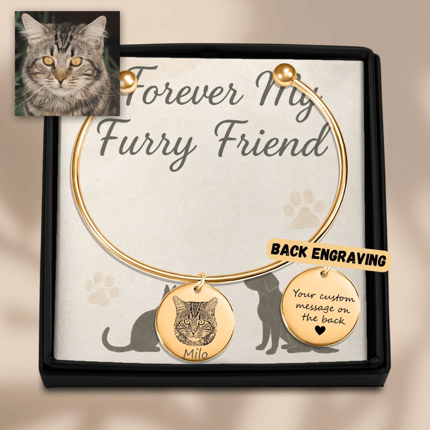 Custom Cat Portrait Bangle