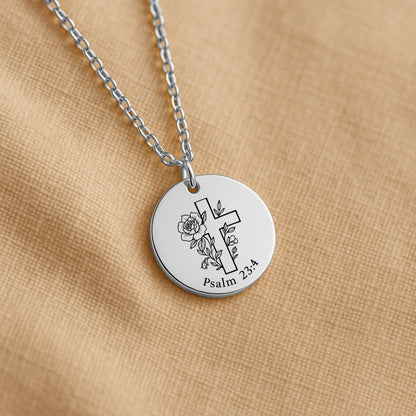 Psalm 23:4 Coin Necklace