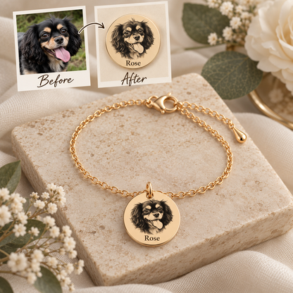 Dog Portrait Coin Bracelet