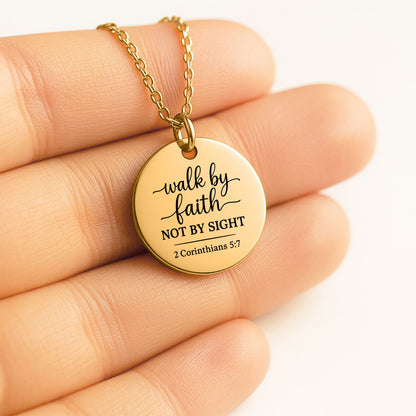 2 Corinthians 5:7 Coin Necklace
