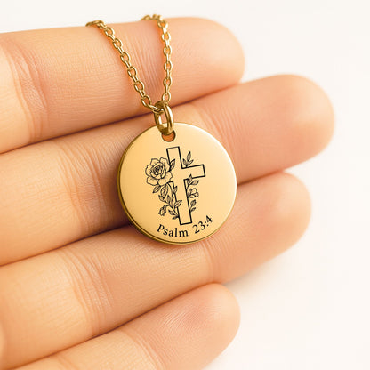 Psalm 23:4 Coin Necklace