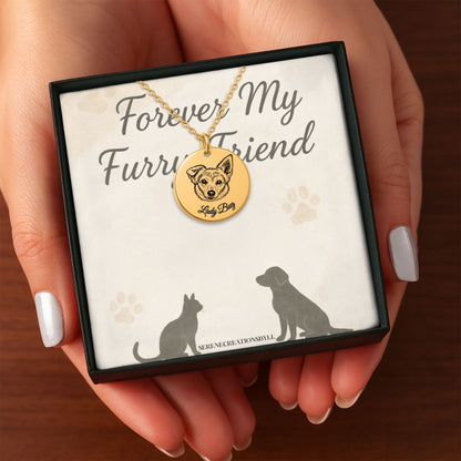 Dog Portrait Coin Necklace
