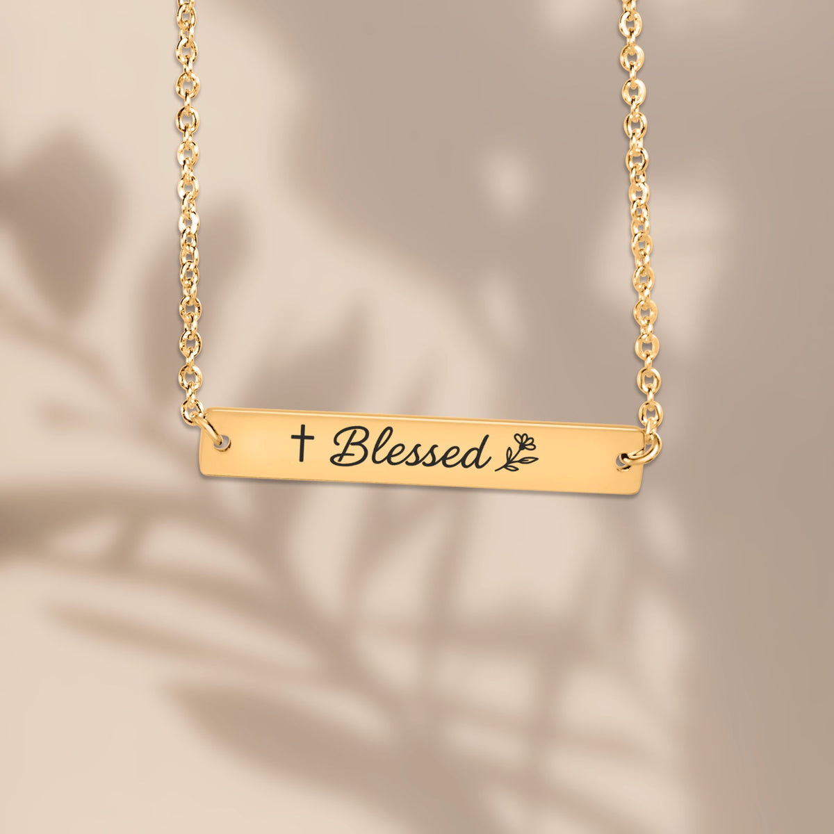 Blessed Horizontal Bar Necklace
