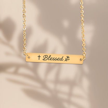 Blessed Horizontal Bar Necklace