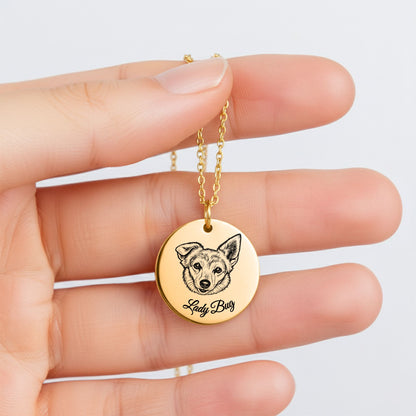 Dog Portrait Coin Necklace