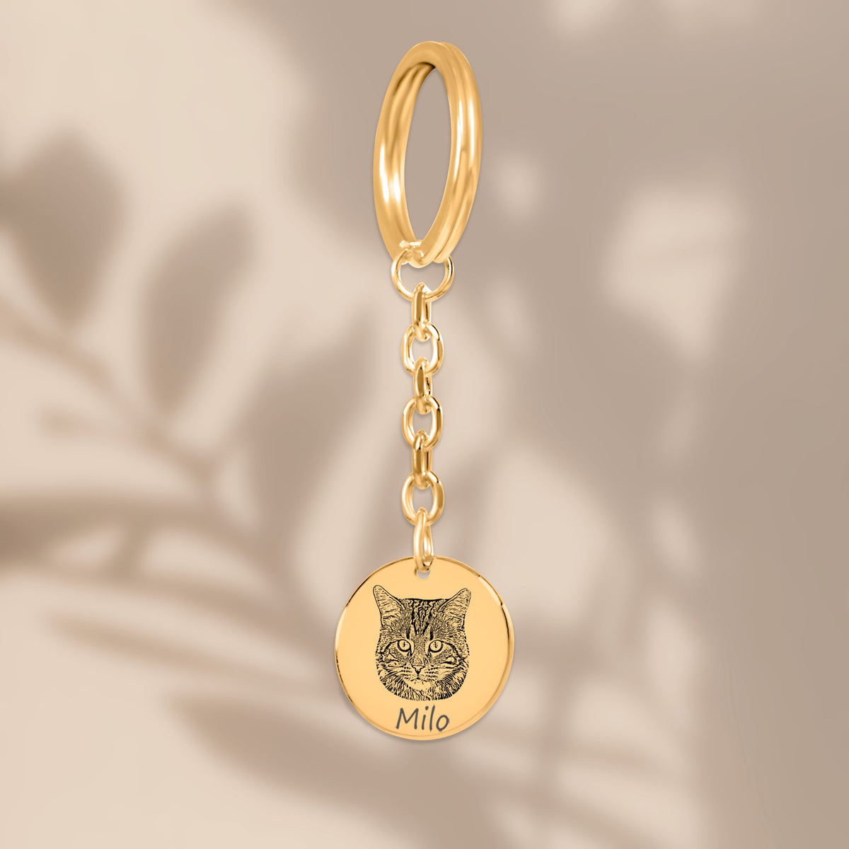 Cat Portrait Coin Keychain