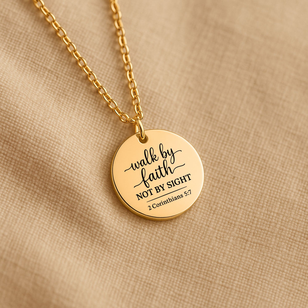 2 Corinthians 5:7 Coin Necklace