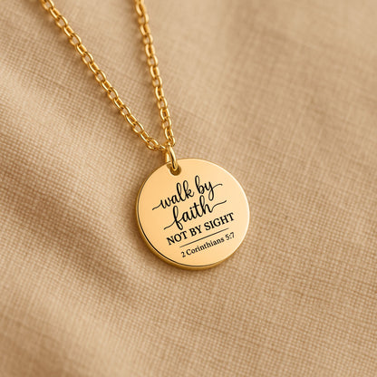 2 Corinthians 5:7 Coin Necklace