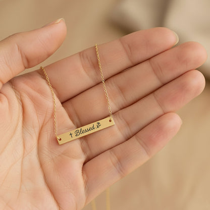 Blessed Horizontal Bar Necklace
