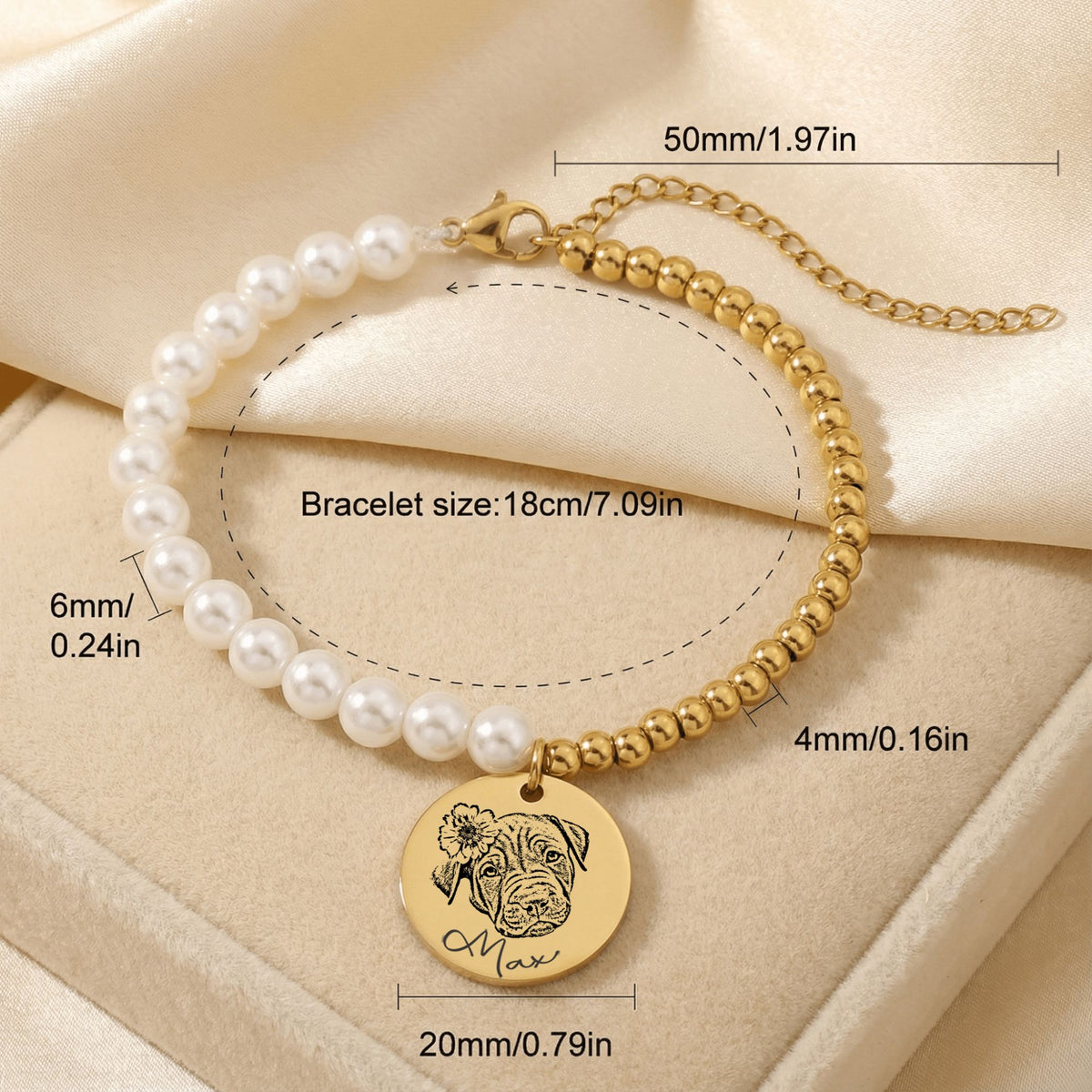 Dog Premium Pearl Bracelet