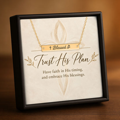 Blessed Horizontal Bar Necklace