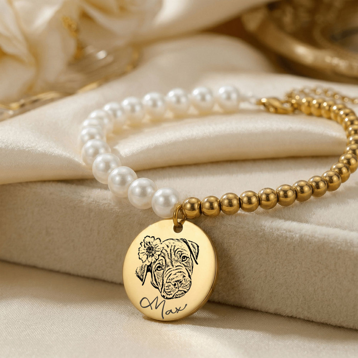 Dog Premium Pearl Bracelet