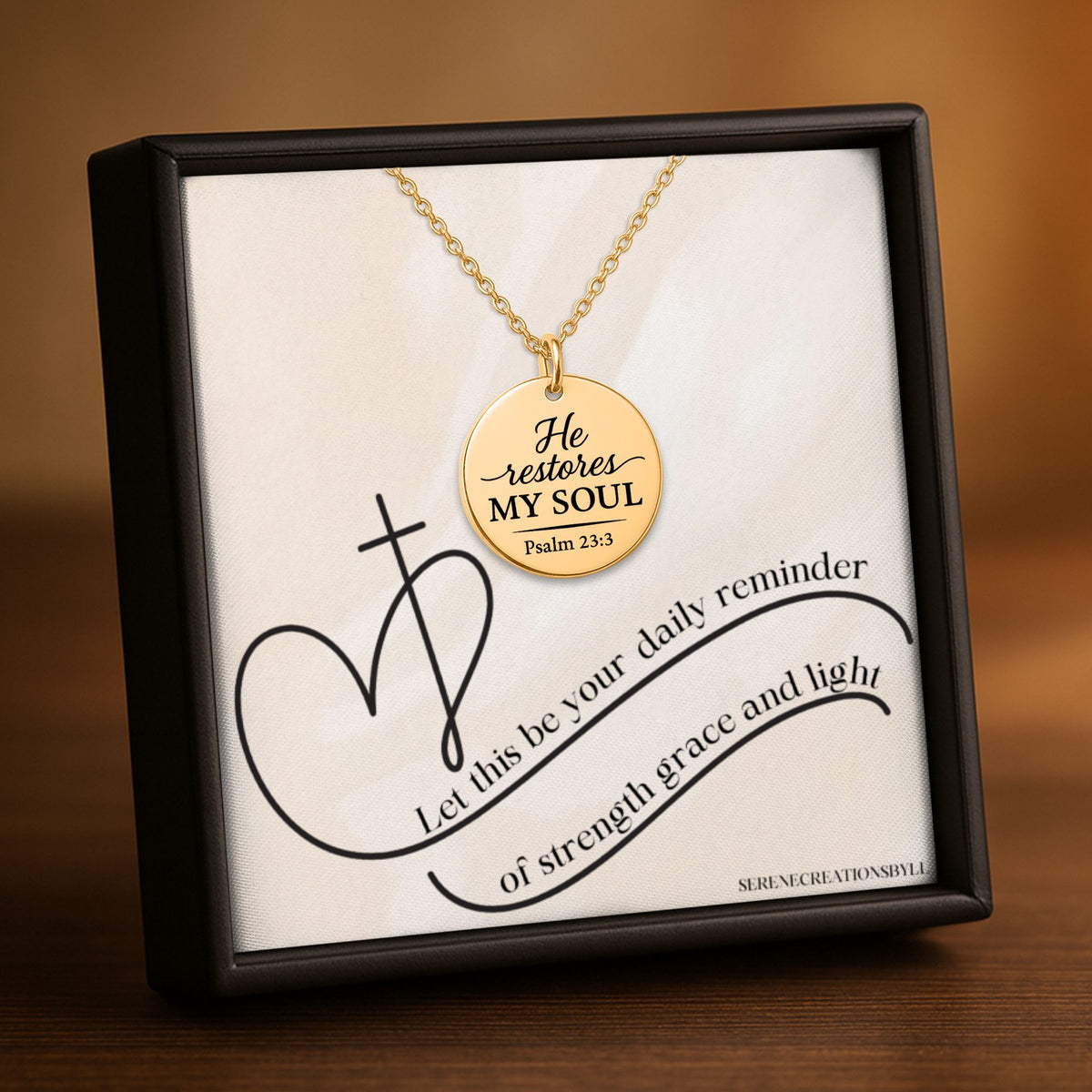 Psalm 23:3 Coin Necklace