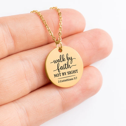 2 Corinthians 5:7 - Coin Necklace