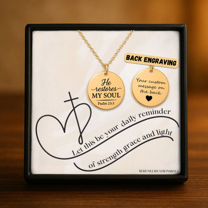 Psalm 23:3 Coin Necklace