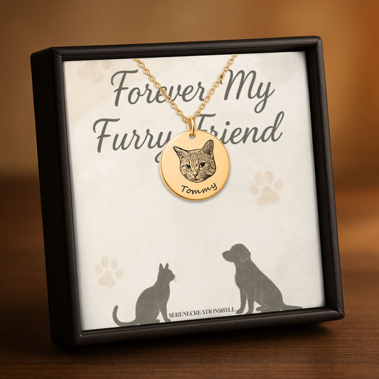 Cat Portrait Coin Necklace
