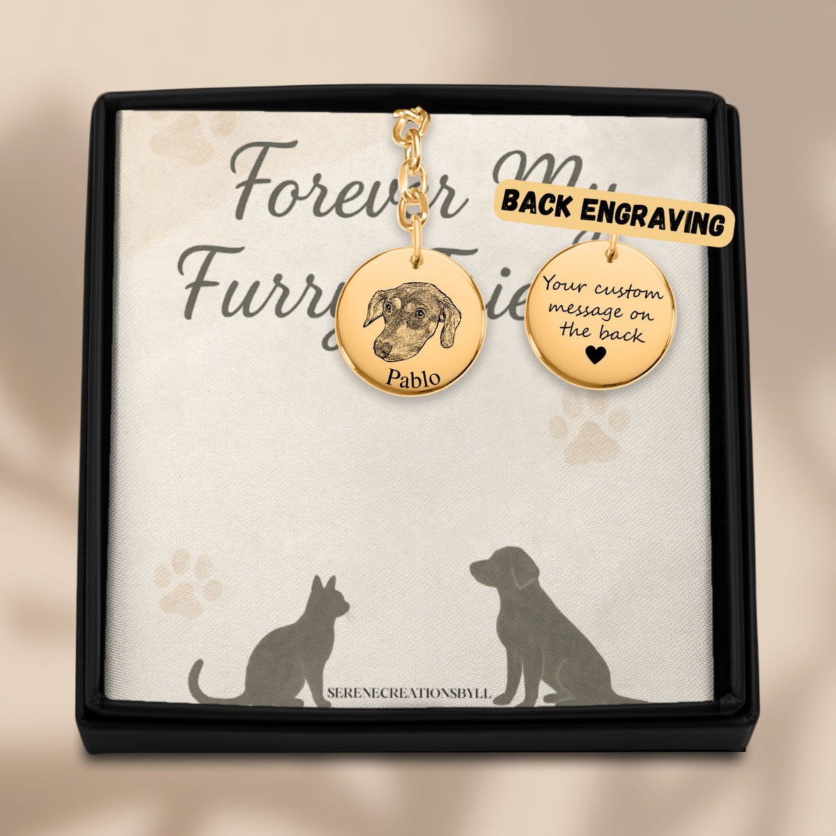 Dog Portrait Coin Keychain