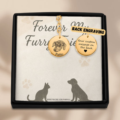Dog Portrait Coin Keychain
