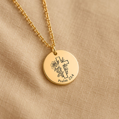 Psalm 23:4 Coin Necklace