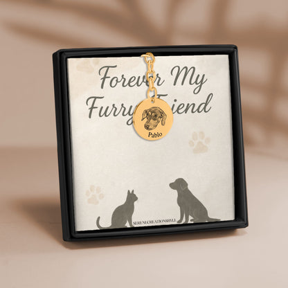 Dog Portrait Coin Keychain