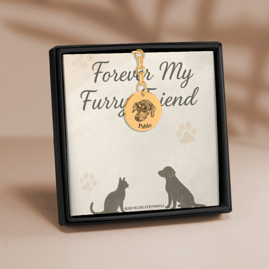 Dog Portrait Coin Keychain
