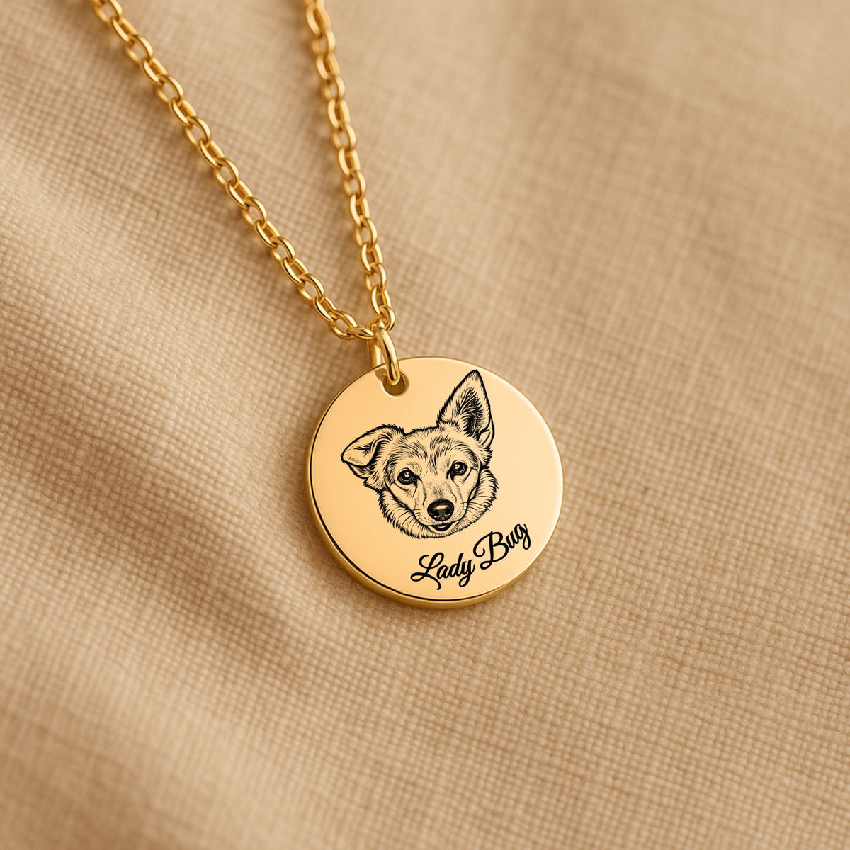 Dog Portrait Coin Necklace
