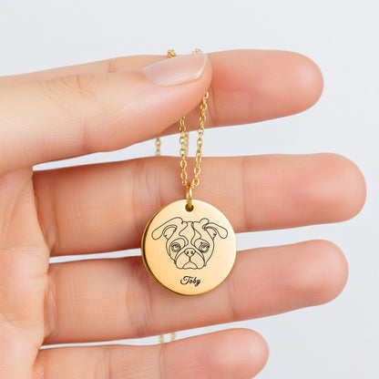 Line Art Pet Portrait Necklace