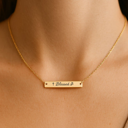 Blessed Horizontal Bar Necklace