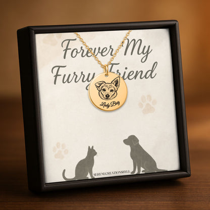 Dog Portrait Coin Necklace