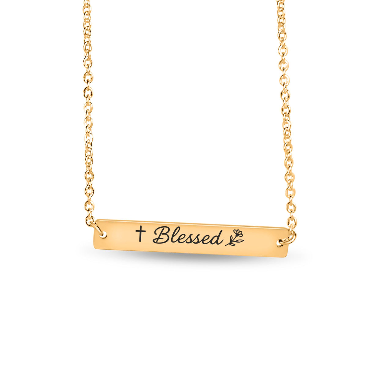 Blessed Horizontal Bar Necklace
