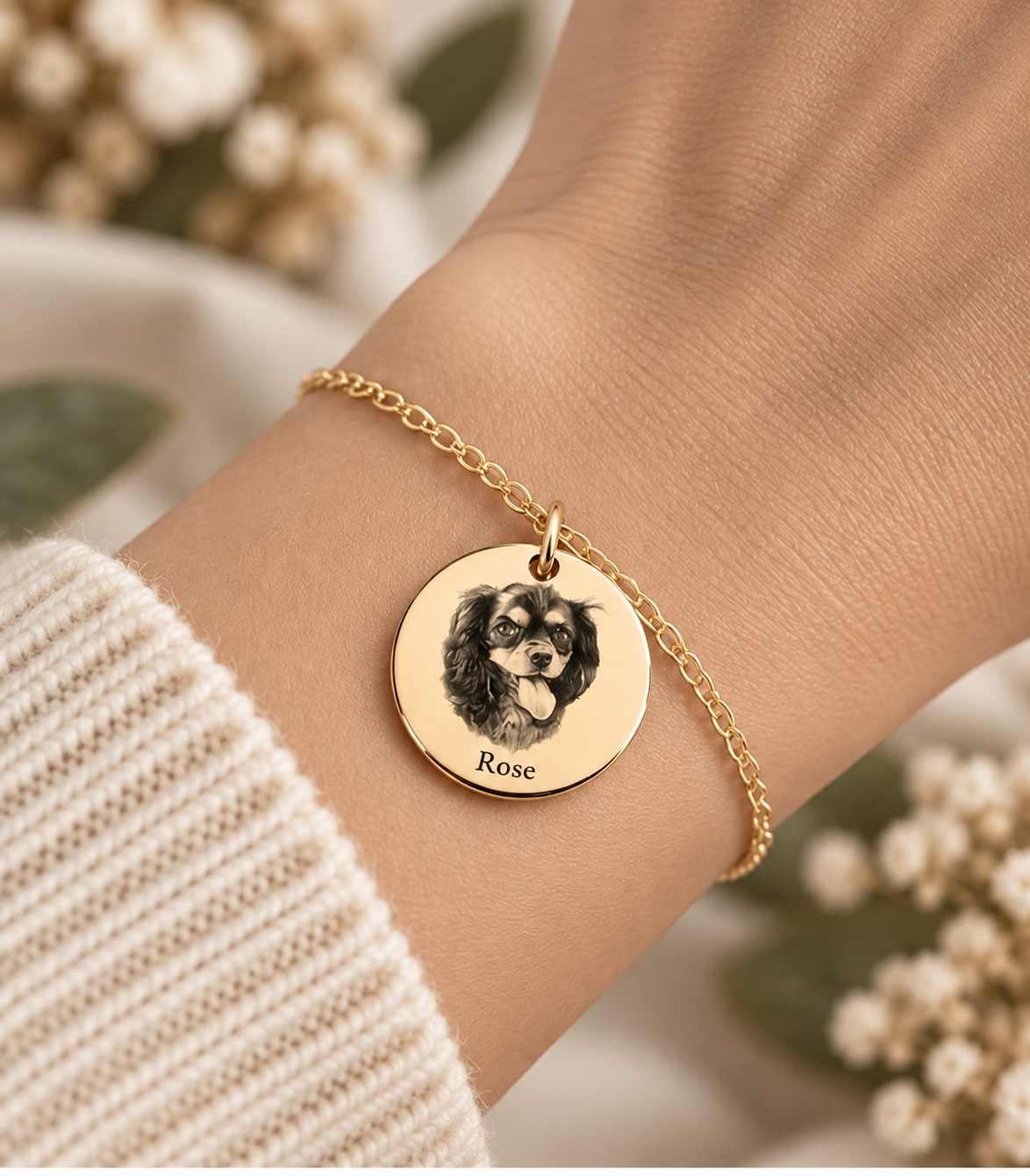 Dog Portrait Coin Bracelet